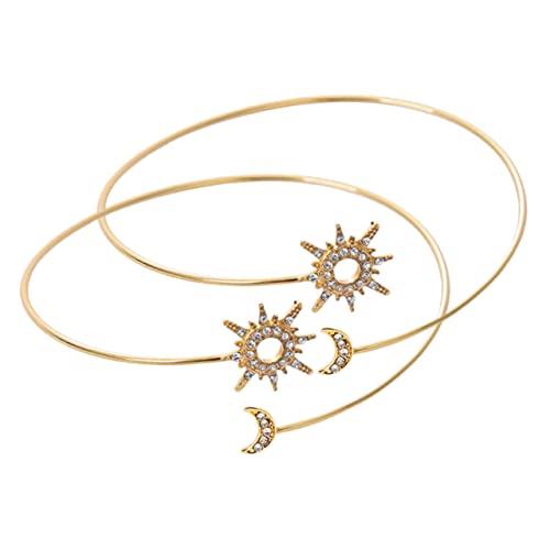 Bijoux soleil et lune pour filles avec collier de fête élégant et manchette tendance