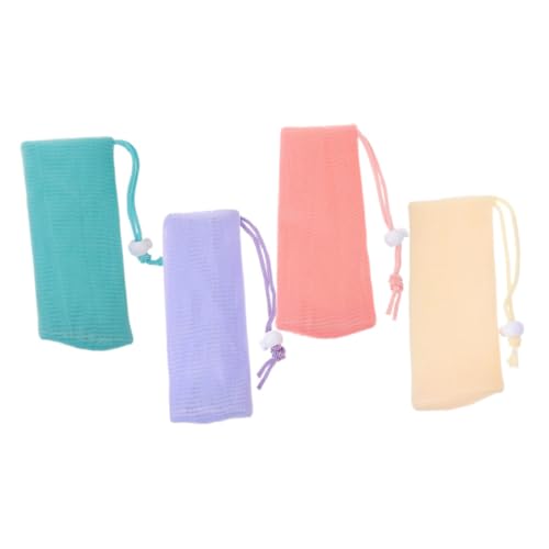 ERINGOGO 4Pcs Soap Foaming Pouches Portable Mesh Soap Bags for Gentle Exfoliation Efficient Face Washing for All Ages for Bathroom Organization