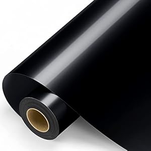 Black Permanent Vinyl – Glossy Black Adhesive Vinyl Roll for All Cutting Machine, Permanent Outdoor 12″ x11FT for Decor Sticker, Car Decal, Scrapbooking, Signs, Glossy & Waterproof