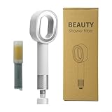 Hochdruck-Duschkopf mit Filter gegen Kalk, ABS-Aromatherapie-Badezimmersprüher für hartes Wasser, für einfache Installation, werkzeugloses Upgrade für Homes Spa (weiß)