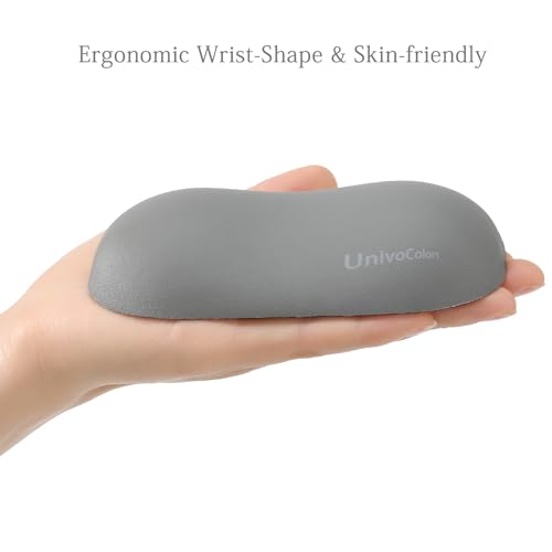 Image of UnivoColors Design-Wave Wrist Rest, Artificial Sheepskin+Memory Foam+Ergonomic+Anti-Slip Gel, Resilience Support During Work and Gaming,Mouse Accessory,Grey