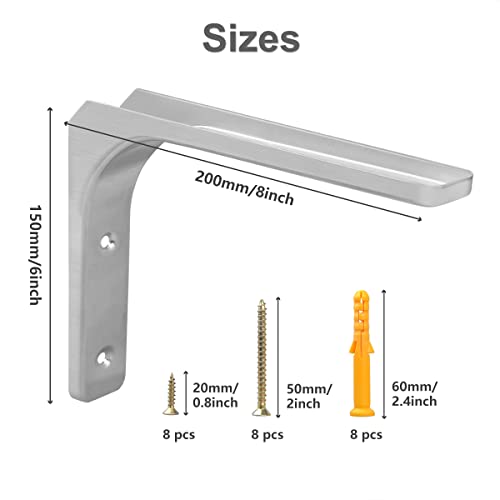 4 Pezzi Acciaio Inox Staffe per Mensole