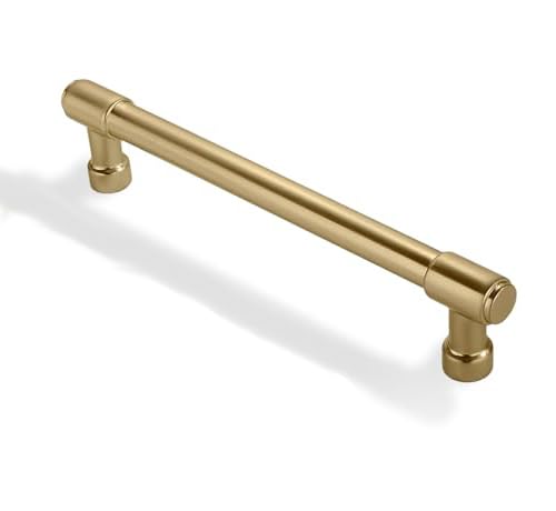 ZAUYX Solid Heavy Duty Jasper Cabinet Pulls 10 Pack Brushed Gold 5 Inch Hole Centers for Kitchen Cupboard Handles and Modern Drawer Pulls Brushed Brass Finish by ZAUYX - Used condition - US$29.59