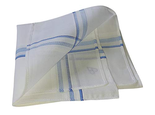 Image of ANTONIA Men's Initial Alphabet Handkerchiefs | Premium Cotton Personalized Hankies with Letter Embroidery (A-Z) | Soft, Absorbent & Reusable | Formal, Wedding & Gift Use | Pack of 6