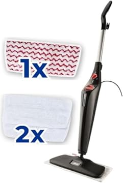 Vileda Steam PLUS XXL con Power Pad | Scopa a vapore per grandi superfici|senza uso di detergenti | ideale per tutti i pavimenti, sigillati e per tappeti | elimina fino al 99.9% di batteri e virus