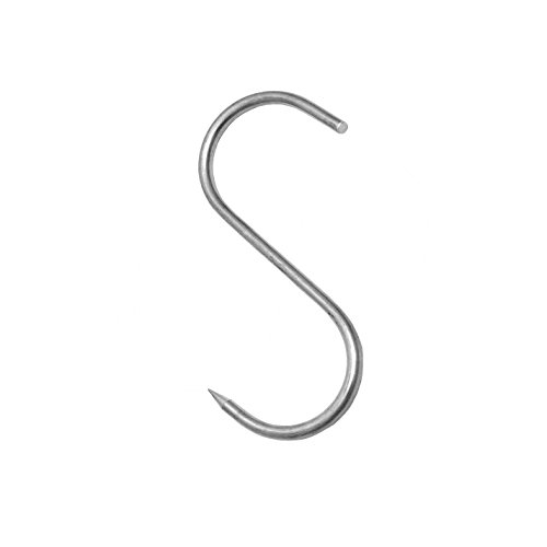Wolfcut 10 ganchos para carne en S, ganchos CNS, ganchos para carniceros, ganchos para ahumar, configuración: 80/4 mm