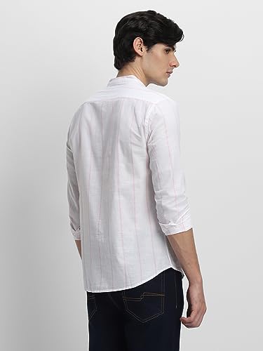 Image of Dennis Lingo Men's Cotton Striped Slim Fit Shirt