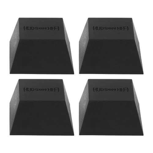 Block Silicone Isolation Feet – 4-Pack Non-Adhesive Subwoofer Isolation Pads w/ 37.5 lbs Capacity – Pads for Small Speakers, Speaker Spikes & Turntable Isolation Pads for Reduced Vibration & Resonance