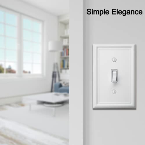Plaque murale décorative et durable en métal blanc OKAWYC pour interrupteur