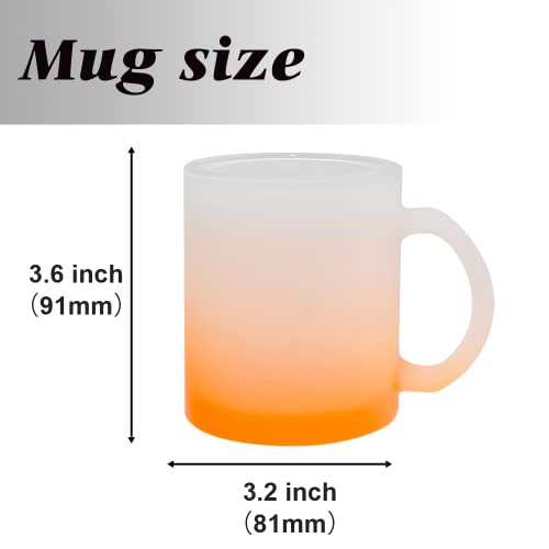 Mr.r 11Oz Set Of 6 Sublimation Blanks Frosted Orange Glass Mug,Coffee Mugs With Handle For Heat Thermal Coating Transfer #TOP2