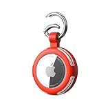 Compatible with AirTag Case Keychain, IPX8 Waterproof Air Tag Holder, Silicone AirTags Cases with Key Ring Apple GPS Item Finders Accessories (Red)