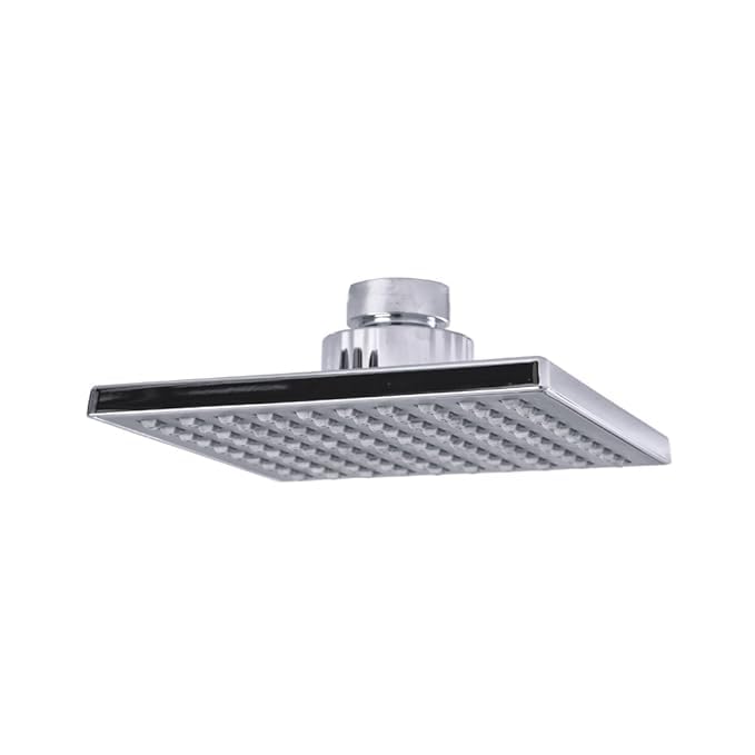 Image of Viking ABS Rain Shower | Polished Chrome | 4x4 Inches (100mm) Square Showerhead | Thread 15mm, Inner | Rotatable Spindle | Easy-to-Clean Nozzles | Without Arm