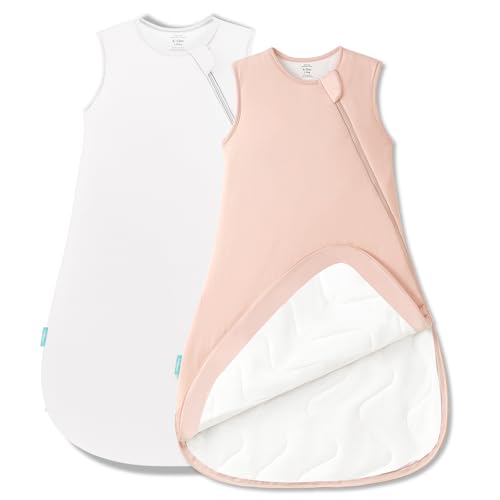 PurComfy Supersoft Sleep Sack 1.0 TOG, Premium Bamboo Viscose Baby Sleeping Bag 2-Way Zipper Sleep Sack Baby Wearable Blanket Berry 0-3 Months