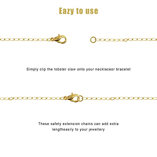 AIEX Necklace Extender, Necklace Extenders Gold Stainless Steel Gold Chain Gold Necklace Extender Extension Chains for Jewelry Gold Necklace Bracelet Anklet (2 4 6 8 Inches, 4pcs) - Image 4