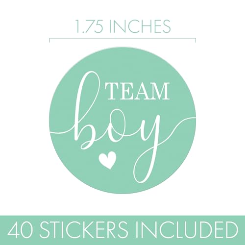 Mint or Peach Gender Reveal Party - Team Boy or Team Girl Stickers - Gender Reveal Decorations - 40 Count by DISTINCTIVS - Image 3