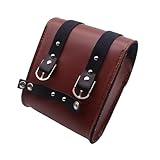 Bolsa de Viaje Impermeable Accesorios para Motocicleta Respaldo Manillar Alforja Bolsa Lateral Herramienta Cuero PU para Suzuki(Brown)