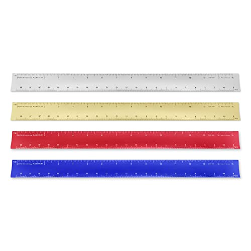 Image of Alumicolor 30-cm Aluminum Metric Mechanical Hollow Scale for School, Office, Art and Drafting, 30CM, Silver
