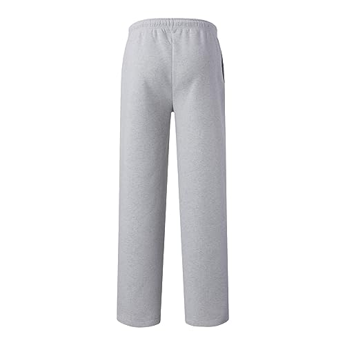Loinjsnktng Straight Leg Sweatpants for Women Baggy Casual Fall Winter Drawstring Wide Leg Travel Track Pants with Pockets Silver - image 6