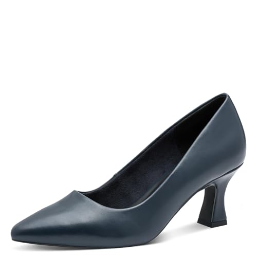 Marco Tozzi Damen Pumps Spitz Vegan, Blau (Dk.Navy), 41 EU