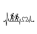 MDGCYDR Pegatinas Personalizadas Coche 14,9 Cm * 6,5 Cm Senderismo Caminante Pareja Heartbeat Lifeline Vinilo Calcomanía Car Sticke