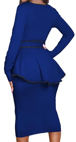 Image of MOJICK Vintage Dress for Women Ruffle Bodycon Keyhole