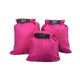 Cabilock 3 Stück wasserdichte Dry Bag Ultraleichtes Verschweißtes Material für Camping Kajak Rafting Angeln wasserdichte Aufbewahrungstasche in Rot