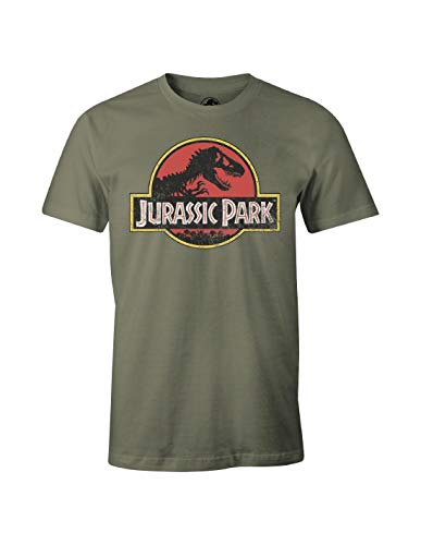 T-shirt Jurassic Park vintage logo kaki taille S pour fan de cinéma