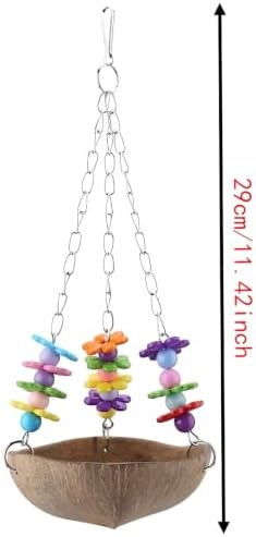 Parrot Coconut Shell Swing Toy, Hanging Birdcage Chew Toy — 사진 2