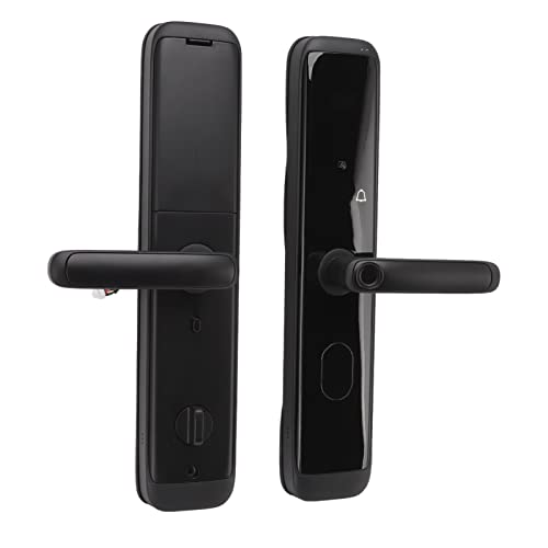 Aoveew Cerradura de puerta inteligente con 5 métodos de desbloqueo, cerradura de combinación Bluetooth con mango para hogares modernos