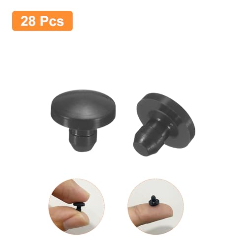 Image of uxcell 28Pcs Silicone Hole Plugs, Black, 2.5-3mm Hole Size, Set of 28