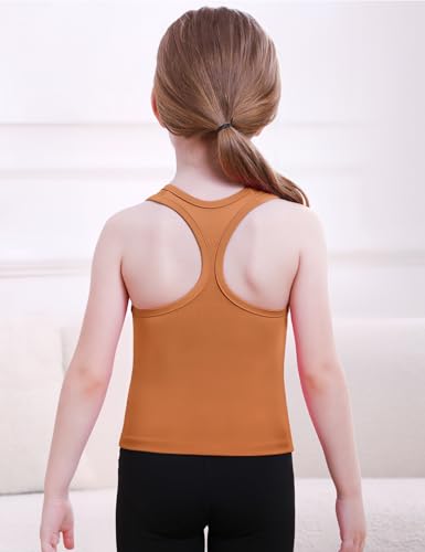 Gnainach Girls Sleeveless Tank Tops High Neck Cropped Tanks Basic Racerback Dance Top for Kids Teen Gymnastics 4-14Y2