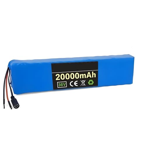 Batería for Patinete eléctrico de 36V y 20Ah, 10S3P 18650 con BMS y Conector T, Compatible con Xiaomi M365 Pro, Bicicletas eléctricas de 36V y patinetes eléctricos (Potencia Nominal de 1000 W)