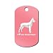 Mister Petlife I Love My Great Dane Engraved Keychain/GI Tag German Mastiff Profile Pink