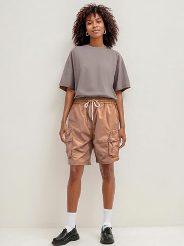 Afwerirc Short cargo feminino de verão com cordão, para atividades casuais ao ar livre, caminhadas,