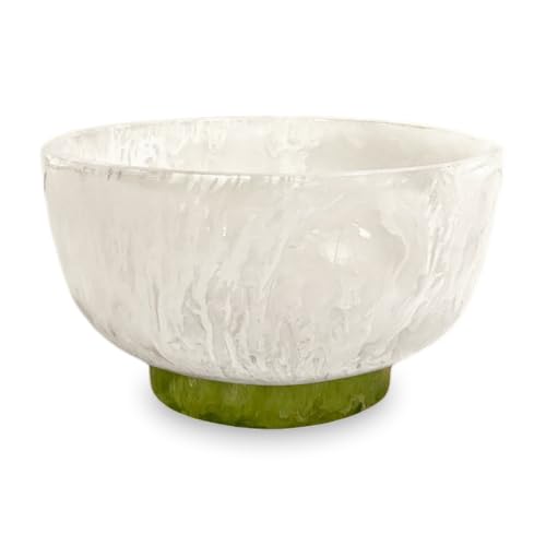 Beatriz Ball RESIN Rio Small Bowl with Base - White and Green