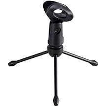 Gator Frameworks Mini Tripod Desktop Microphone Stand with Clip for Wired Mics and Collapsible Legs GFW-MIC-0250