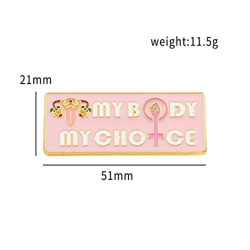 Image of Feminist Uterus Brooch Pin MYY BODY MY CHOICE Women'S Power Enamel Lapel Pins Cute Hat Pins Funny Brooch For Women Jewelry 02