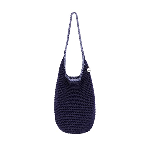 The Sak 120 Hobo Bag in Crochet - Large Women's Purse & Shoulder Bag for Everyday Travel - Durable Handbag With Back Zipper Pocket and Magnetic Snap Closure - Denim