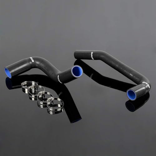 PIT66 Silicone Radiator Hose Kit with Clamps Compatible with Jeep Wrangler YJ/TJ 2.4/4.2L 1987-2006 Black