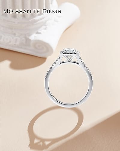 1-3ct Center Emerald Shaped Moissanite Engagement Rings 925 Sterling Silver 10K 14K 18K Solid Gold Wedding Anniversary Promise Bridal Ring with Engraving4