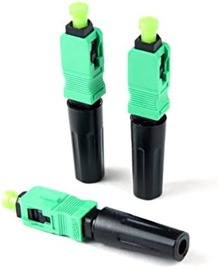 10pcs LEITE SC APC Fiber Optic Quick Connector Fiber Reusable Connectors Single Mode SM 9/125 Mechanical Fast Connectors Adapter for FTTH CATV Network Instrument