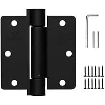 Self Closing Hinge 3.5 Inch Matte Black Auto Close Door Hinges Adjustable 3 1/2 Inch Spring Hinges Door Closer Hinge 1/4" Radius Corner for Commercial Grade Auto Self-Closing UL Listed, 2 Pack