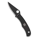 Spyderco Bug Black Non-Locking Knife with 1.27' 3CR Steel Blade and Durable Steel Handle - PlainEdge - C133BKP