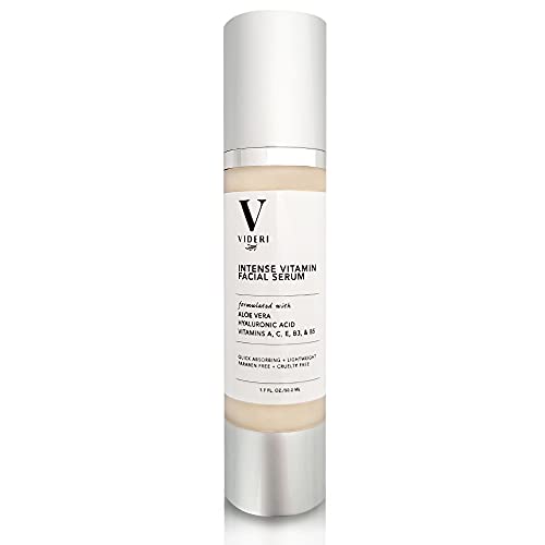 Videri Gua Sha Face Serum With Aloe Vera, Vitamin C, E, A, B3, B5, Hyaluronic Acid – Paraben & Cruelty Free (Vegan) #TOP4