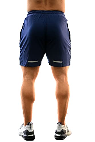 Image of Athletic Slim Fit Training and Gym Shorts for Men with Zipper Pockets