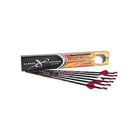 Carbon Express 52113 Maxima Hunter 20-Inch Fletched BuffTuff Plus Carbon Crossbolt with R2 Vanes, 6-Pack, Mossy Oak Treestand Pattern Black Cover