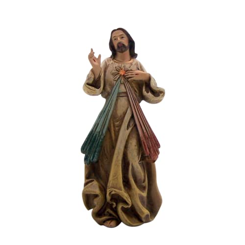 Wowser Jesus Christ Divine Mercy Figurine, Freestanding Collectible Statue, Religious Gift, 4 Inches