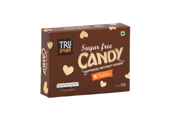 Image of TruSnax SugarFree Hard Candies | Rich Coffee Flavour Candy | Diabetic Friendly Toffee | No Added Sugar | 150g(50 * 3)