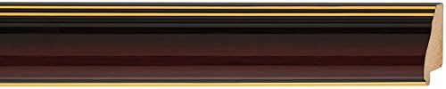 Picture Frame Moulding (Wood) 18ft Bundle - Contemporary Mahogany Finish - 1.625" Width - 9/16" Rabbet Depth