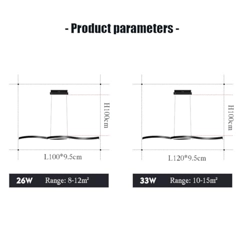 Lámpara colgante moderna LED de techo ondulada con mando para comedor 2